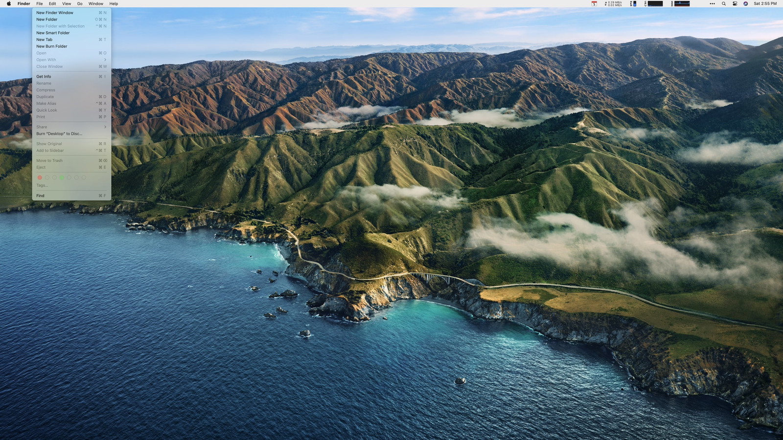 Big Sur Desktop after Surtainly Not.app